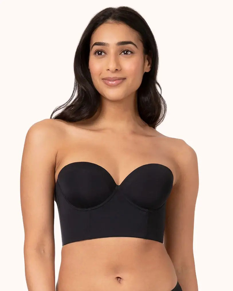 Longline Strapless Bra BLACK
