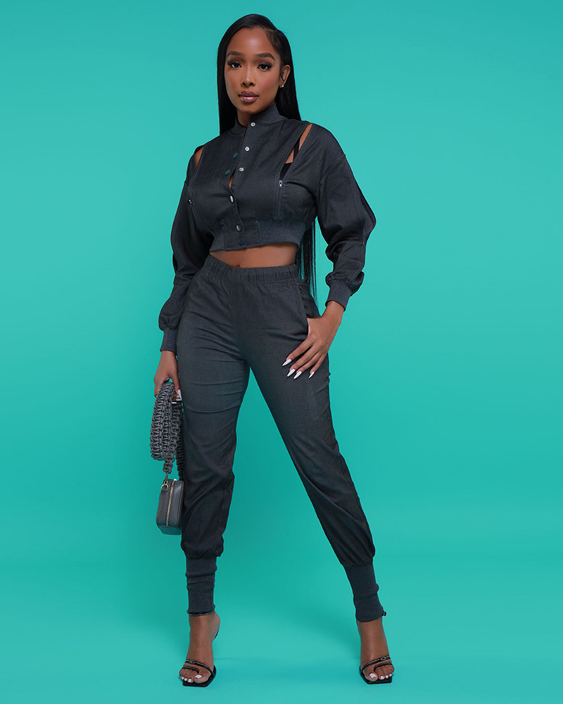 Zenox Black Denim Set BLACK