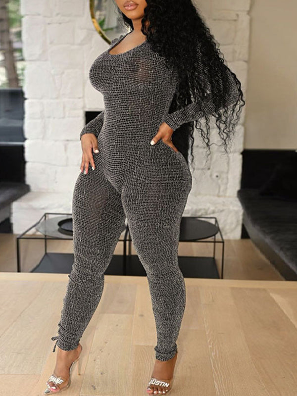 Combinaison skinny à lacets