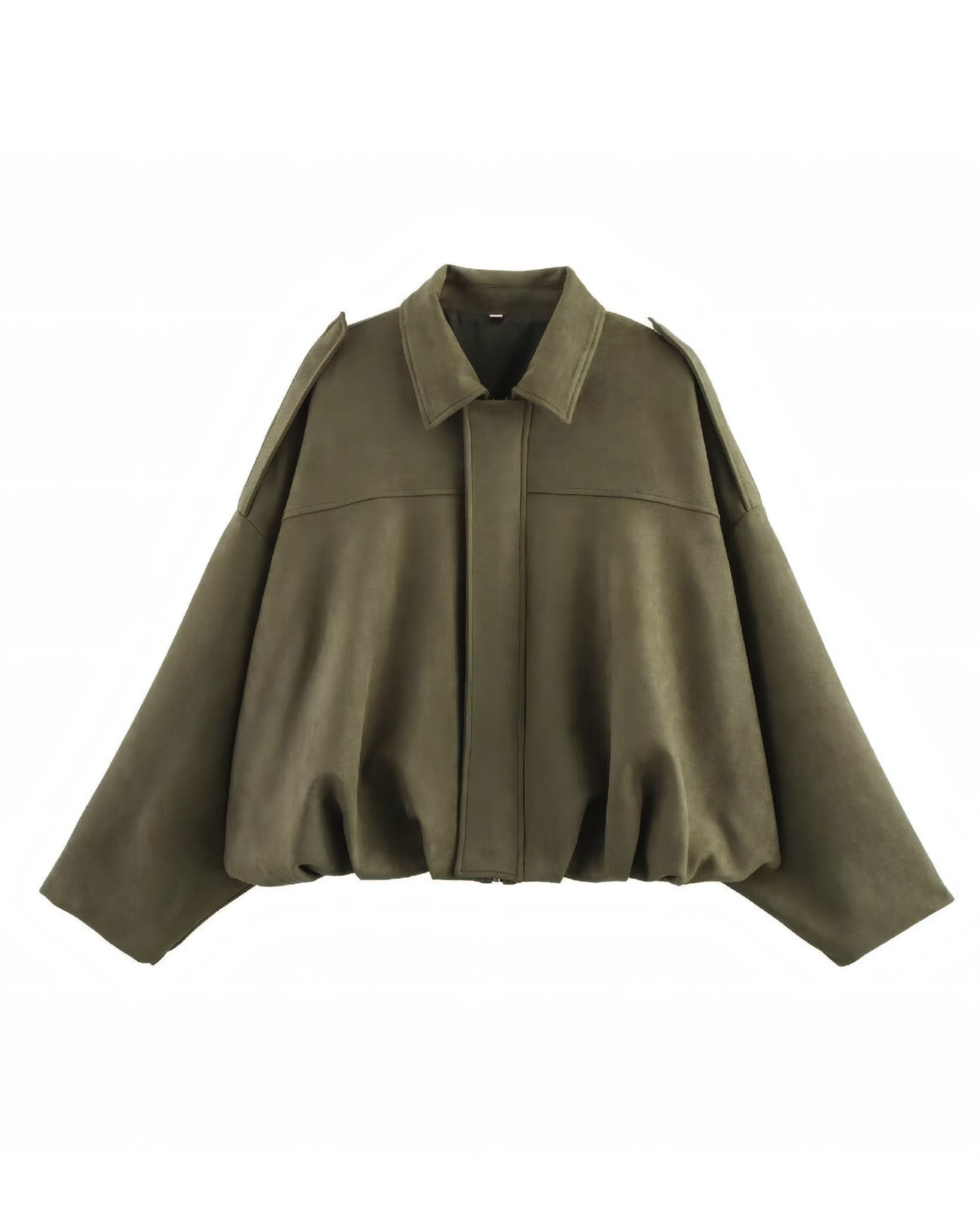 Faux Suede Bomber Jacket