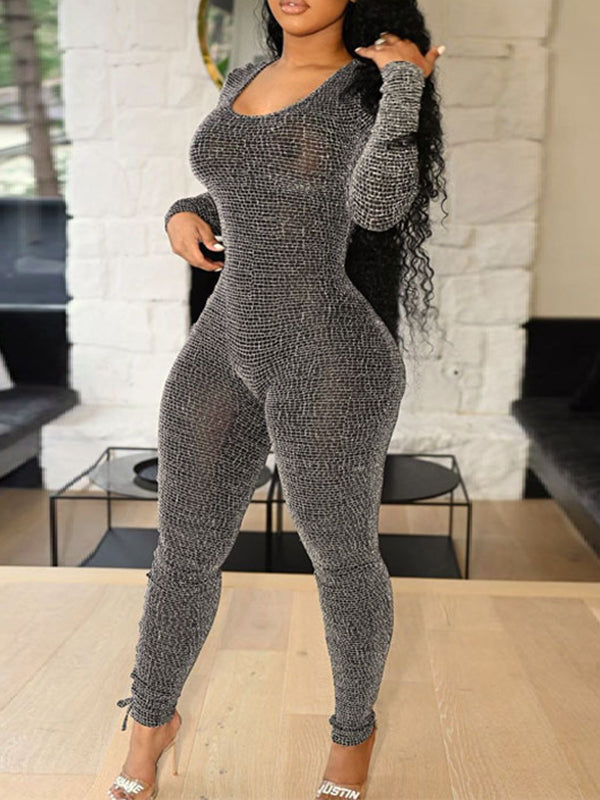 Combinaison skinny à lacets