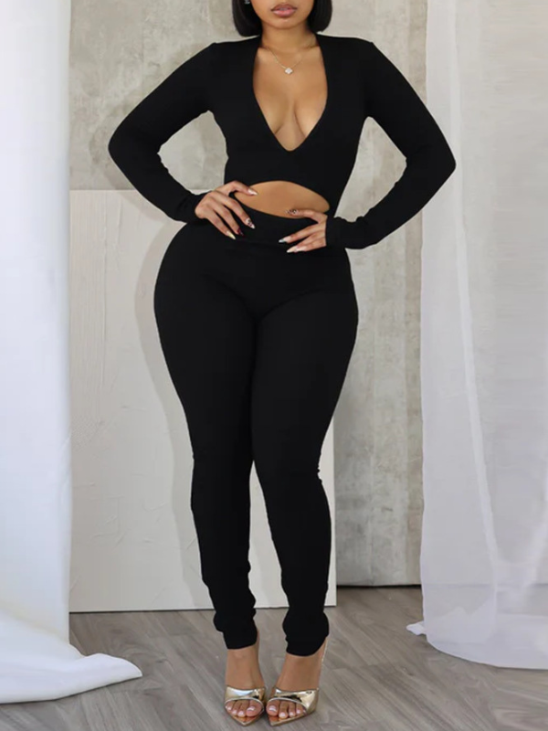 Jumpsuit mit V-Ausschnitt und Cutout
