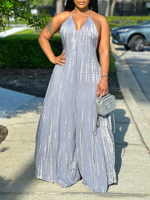 Bedruckter Camisole-Jumpsuit mit weitem Bein