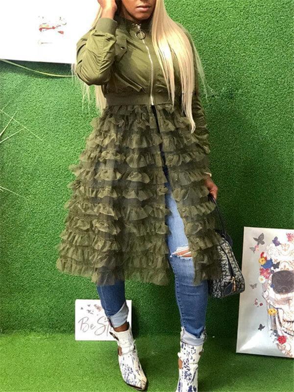 Veste combinée en maille à volants Indiebeautie