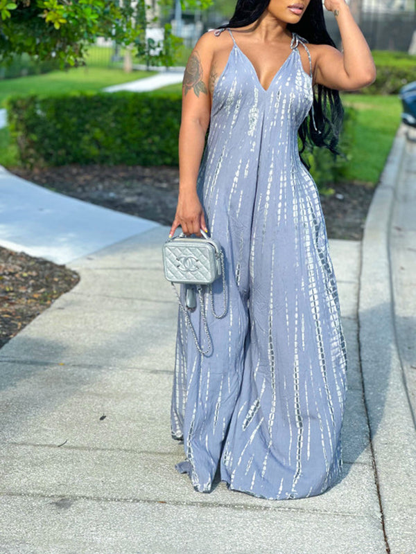 Bedruckter Camisole-Jumpsuit mit weitem Bein