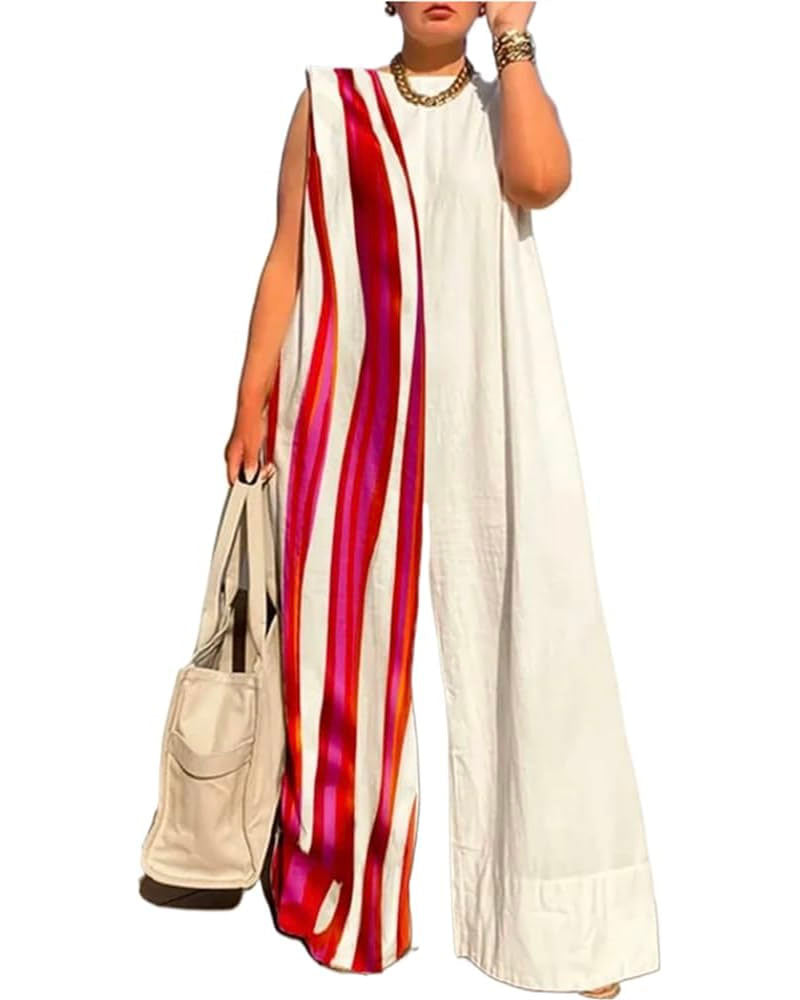 Adelicia Jumpsuit Red Striped