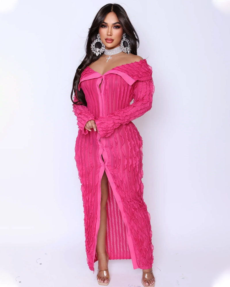 Baybee Midi Dress Hot Pink