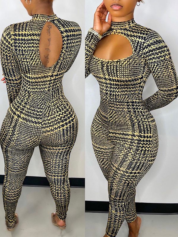 Indiebeautie – Bedruckter Jumpsuit mit Cut-outs