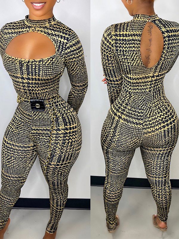 Indiebeautie – Bedruckter Jumpsuit mit Cut-outs