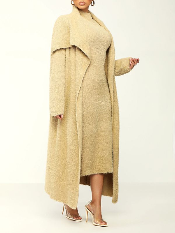 Ensemble cardigan et robe duveteux - Liquidation