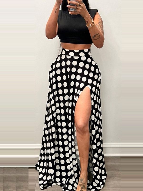 Jupe fendue à pois Indiebeautie