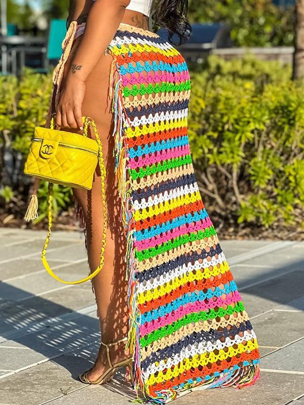 Jupe à franges en crochet Indiebeautie