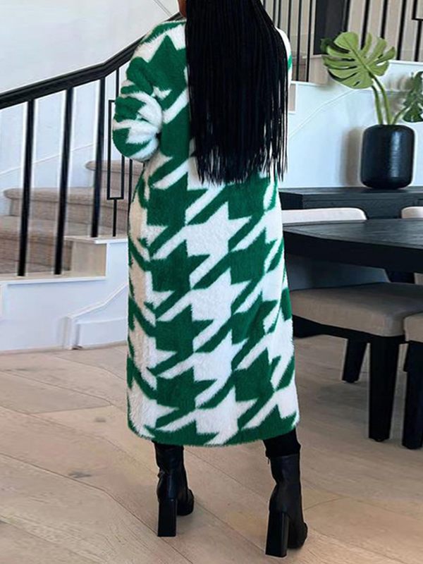 Cardigan ouvert à motif pied-de-poule - Liquidation