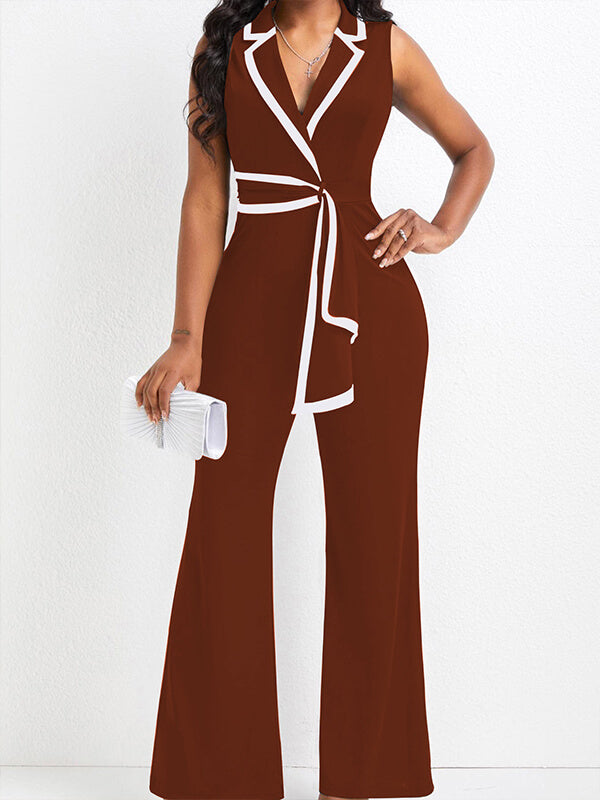 Drapierter ärmelloser Jumpsuit