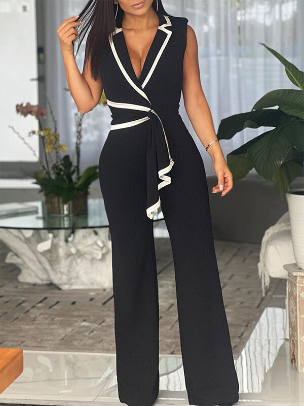 Drapierter ärmelloser Jumpsuit