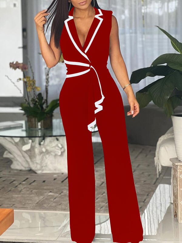Drapierter ärmelloser Jumpsuit