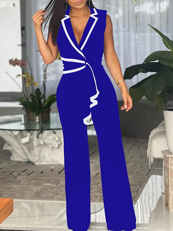 Drapierter ärmelloser Jumpsuit