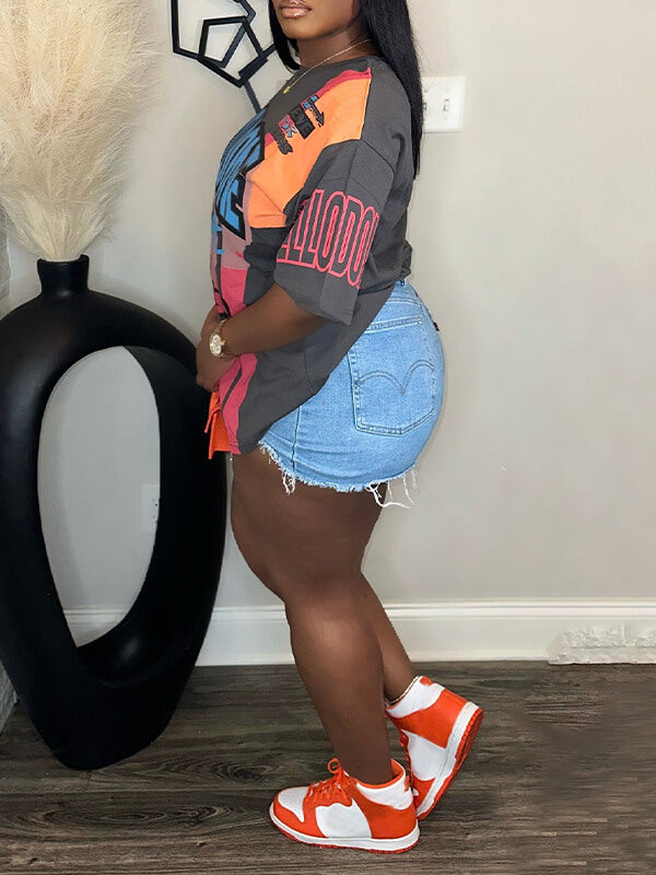 T-shirt imprimé à col rond