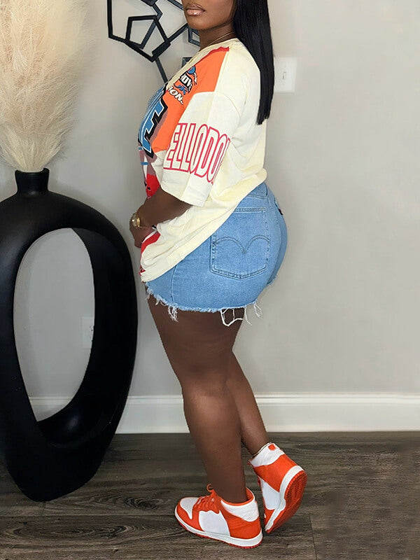 T-shirt imprimé à col rond