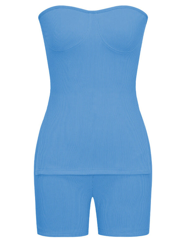 Ensemble haut tube et short côtelés