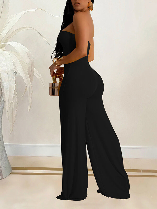 Indiebeautie – Trägerloser Jumpsuit mit weitem Bein