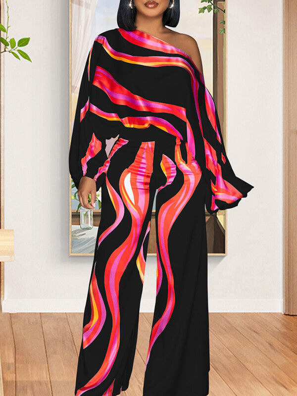 Indiebeautie – Bedruckter Jumpsuit mit U-Boot-Ausschnitt