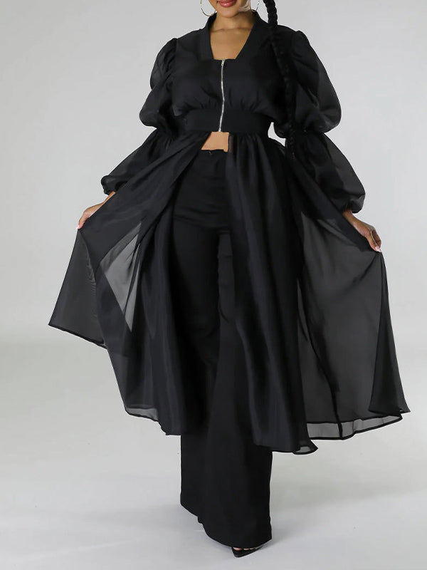 Haut tunique combiné zippé sur le devant