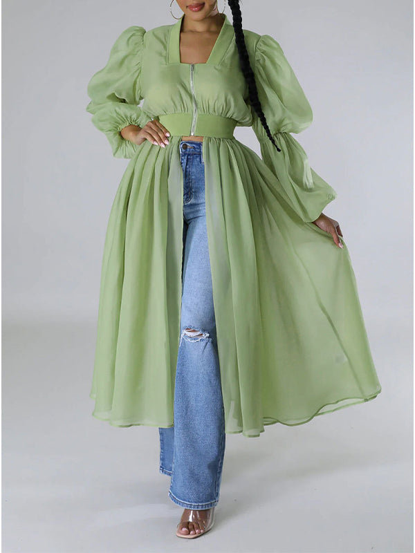 Haut tunique combiné zippé sur le devant