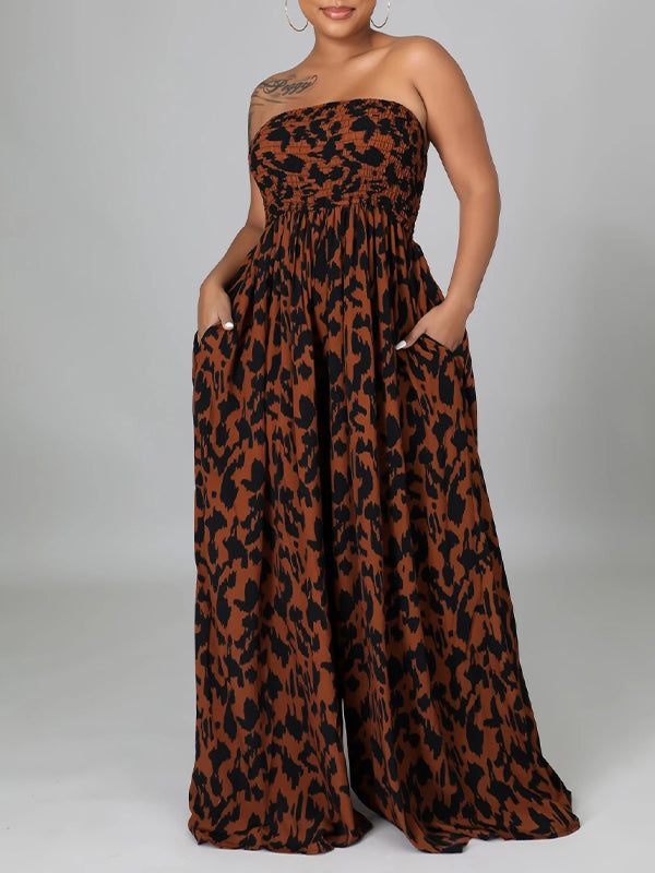 Indiebeautie – Gesmokter Jumpsuit mit weitem Bein