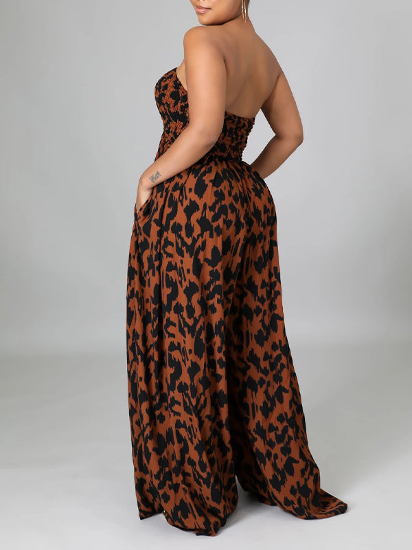 Indiebeautie – Gesmokter Jumpsuit mit weitem Bein