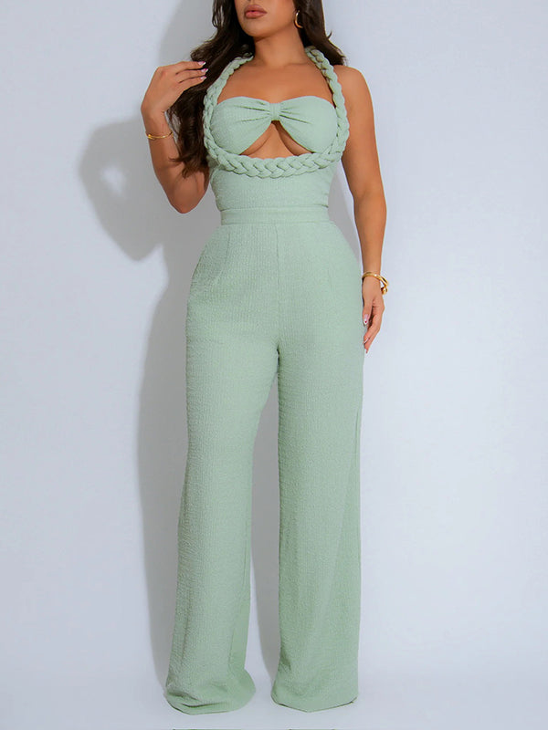 Neckholder-Jumpsuit mit Cut-Outs – Ausverkauf