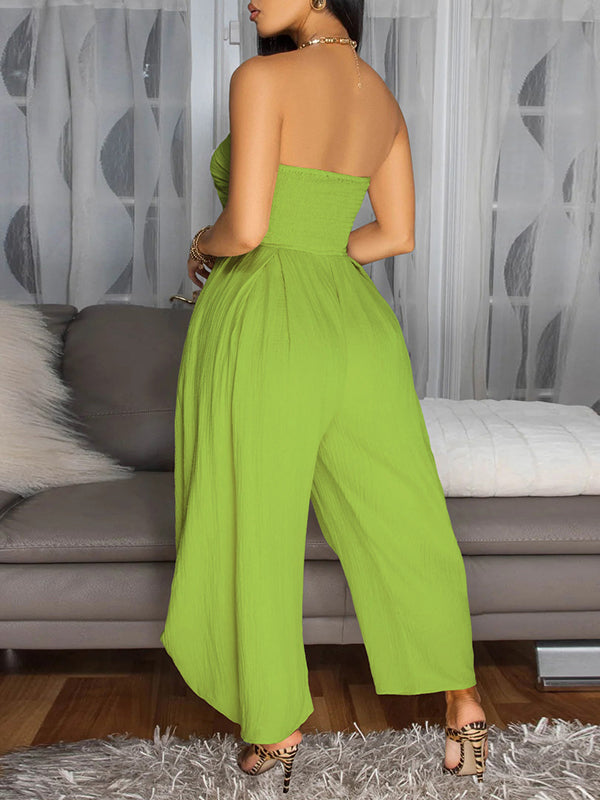 Trägerloser Jumpsuit mit Bindeband