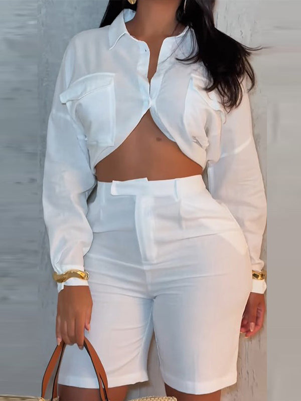 Ensemble chemise unie et bermuda