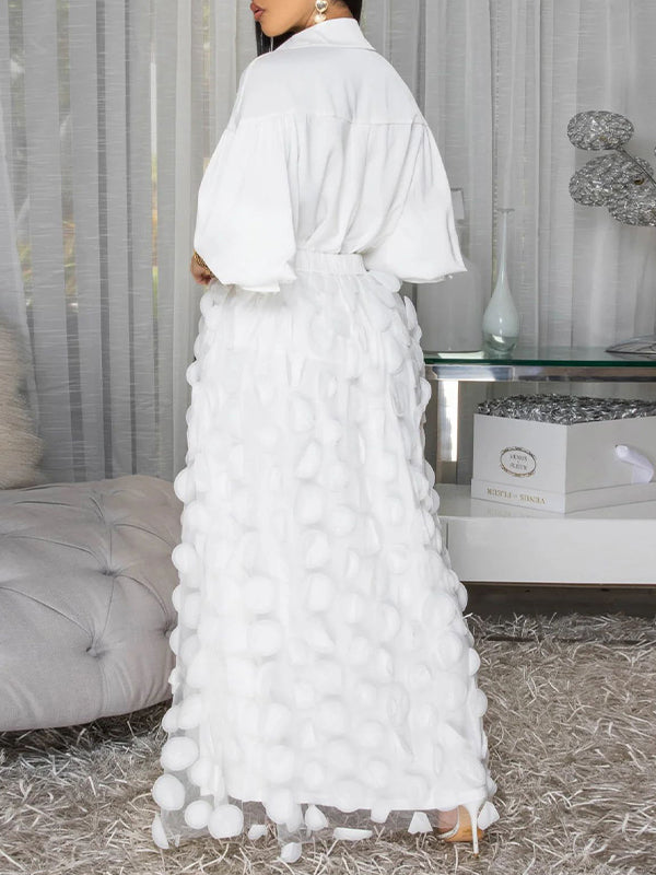 Ensemble chemise unie et jupe en tulle