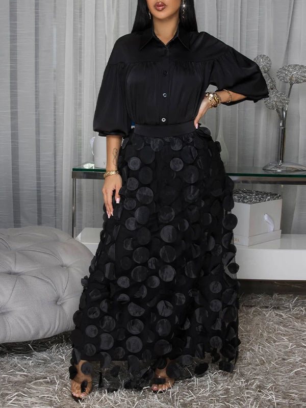 Ensemble chemise unie et jupe en tulle