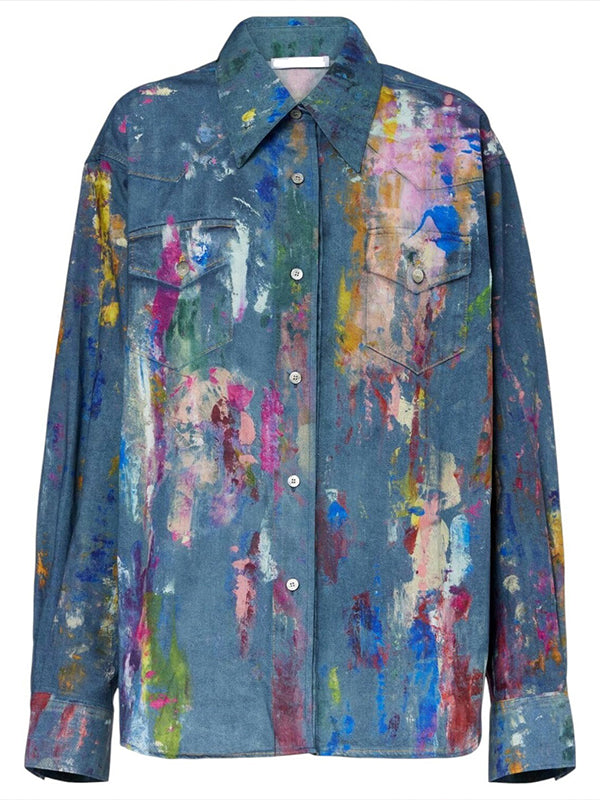 Chemise en jean imprimée