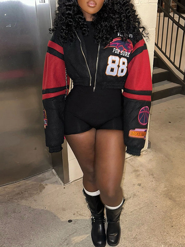 Contrast Zip-Front Jacket