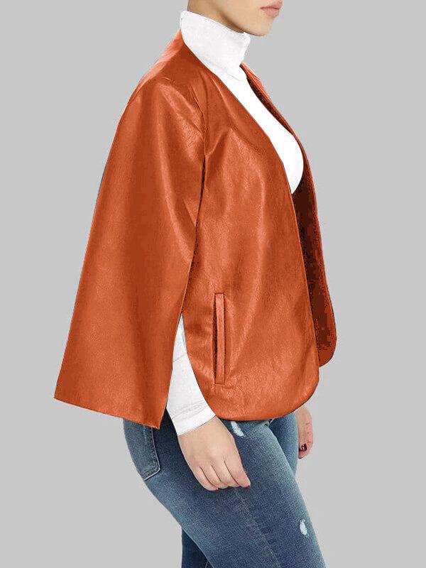 Blazer cape en similicuir