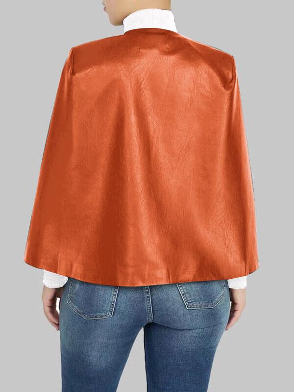 Blazer cape en similicuir