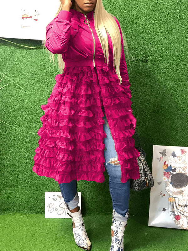 Veste combinée en maille à volants Indiebeautie