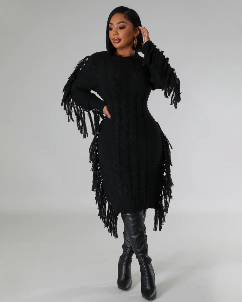 Lisa Sweater Midi Dress Black