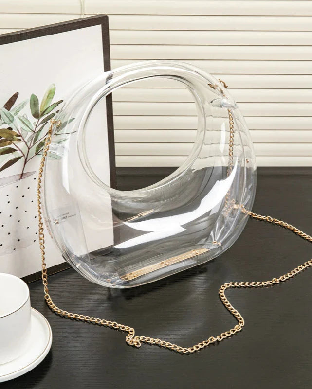 Party Prom Crescent Clip Bag Transparent