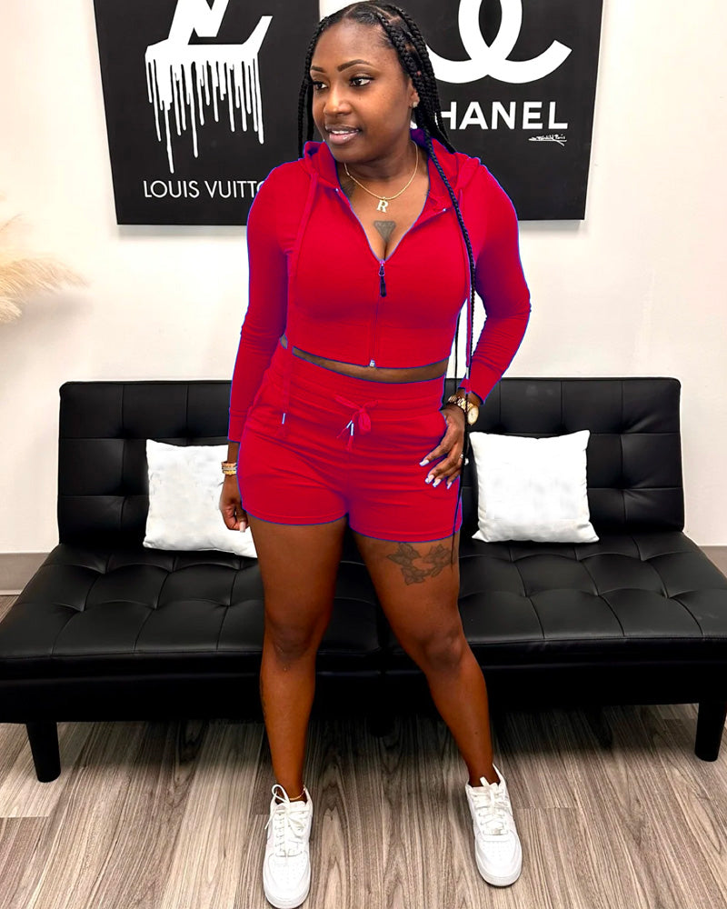 Quick Run Short Set Red