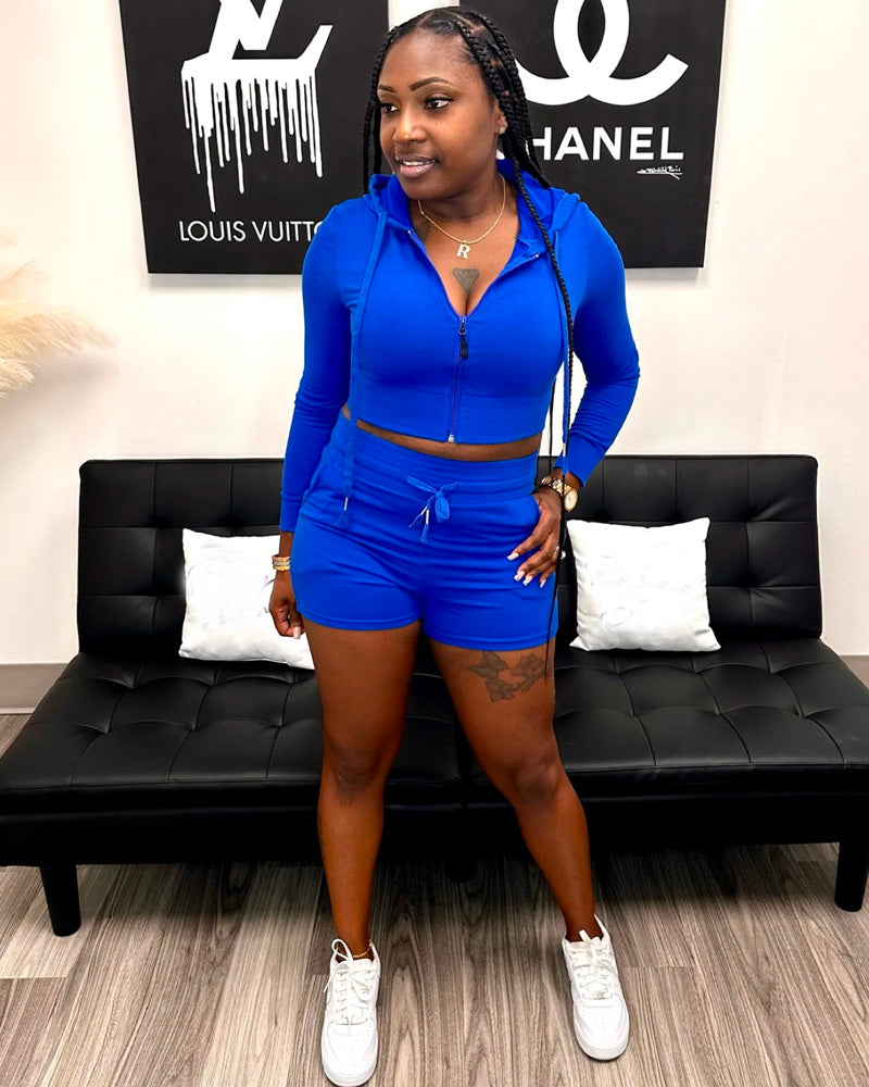 Quick Run Short Set Blue
