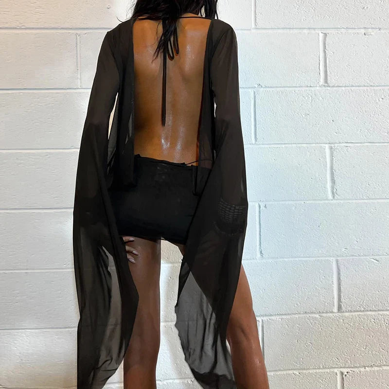 Sheer Wrap Cover Dress