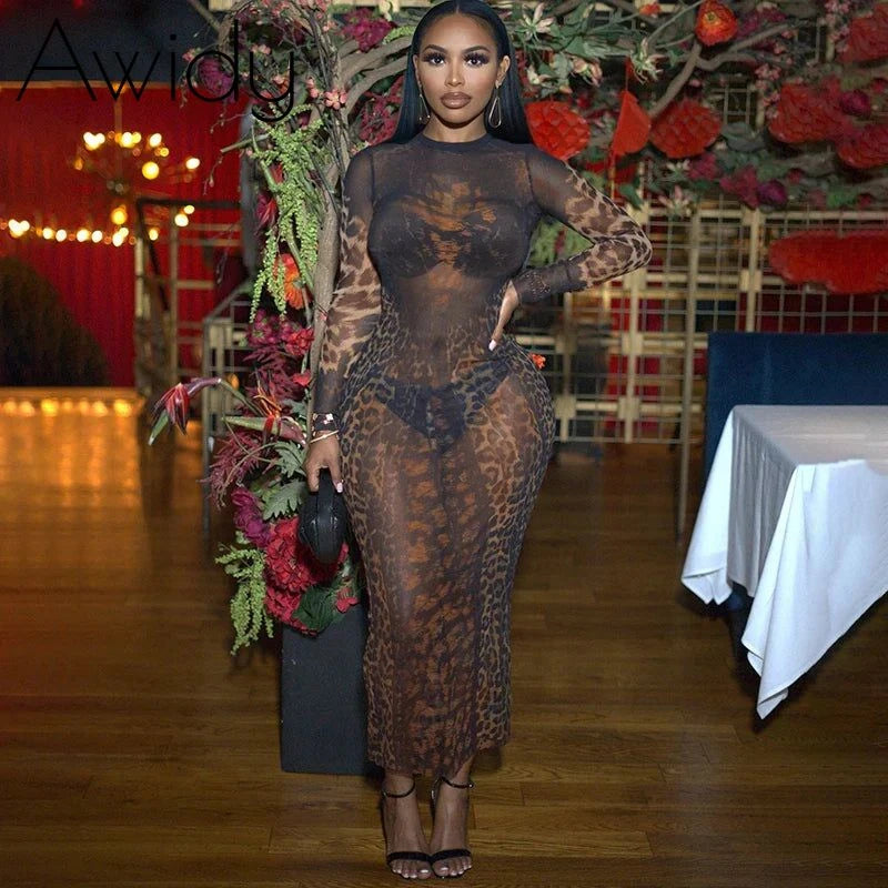 mesh see through print dress Sheer Leopard – Awidy Variant:Red size 16 Maxi Dress Teal Easter complement the overall sophisticated ox blood