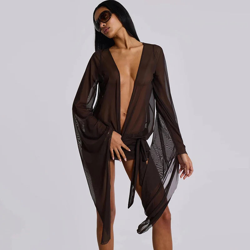 Sheer Wrap Cover Dress