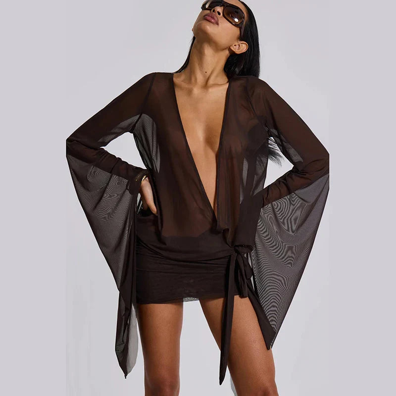 Sheer Wrap Cover Dress