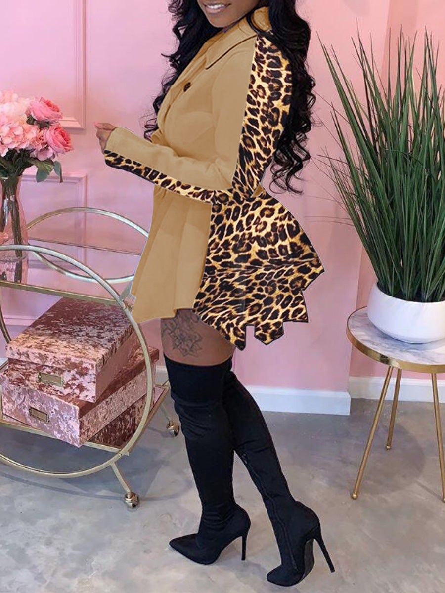 Elle Peplum Jacket TAN