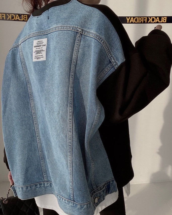 LIGHT SHINE DENIM TOP Black